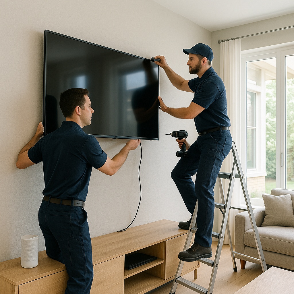 Team working on furniture